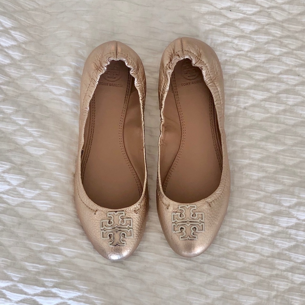Tory Burch Gold Minnie Flat Size 7.5